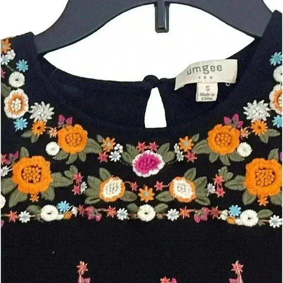 Umgee Embroidered Black Floral Flowy Mini Dress Size Small - Picture 3 of 13